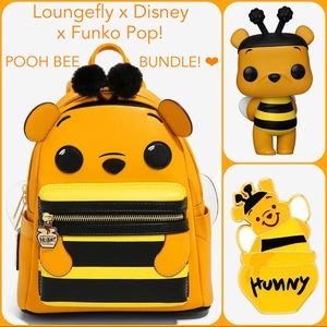 LOUNGEFLY FUNKO POP! DISNEY POOH BEE BACKPACK SET!